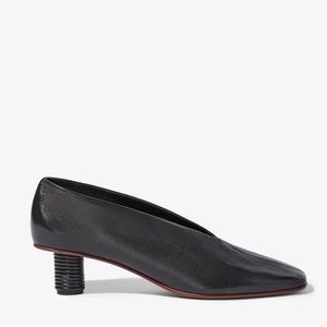 PROENZA SCHOULER Wrapped Heel Pumps in Black Leather Square Toe 38.5 Italy